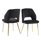 Velvet Dining Chairs With Metal Legs And Hollow Back Upholstered Dining Chairs - Furniture Home Direct