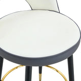 Bar Stool Set Modern Upholstered Two Tone White and Gray - Furniture Home Direct
