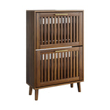 Medieval Modern Shoe Cabinet With 2 Flip Drawers And Fence Design - Furniture Home Direct