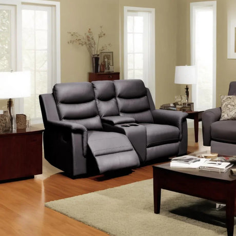 2 Seat Reclining Loveseat With Middle Console Slipcover, Stretch Loveseat Reclining Sofa Covers - Black - Furniture Home Direct