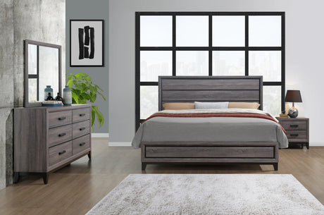 Queen Bedroom Set With Bed Dresser Nightstand Casual Gray - Furniture Home Direct