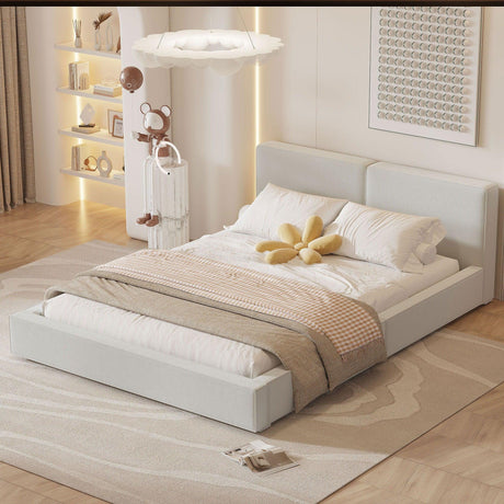 Upholstered Platform Bed, Grounded Bed With Solid Frame - Furniture Home Direct