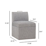 Della - Upholstered Castered Chair - Gray - Furniture Home Direct