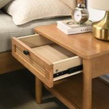 Queen Bed Corduroy Upholstered Contemporary Walnut - Furniture Home Direct