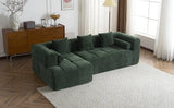Sectional Sofa Modular Tufted Chenille Upholstery Green - Furniture Home Direct