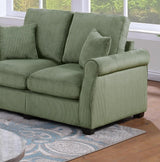 2 PC Living Room Set Including Sofa and love Seat With Pillows -Sage Green - Furniture Home Direct