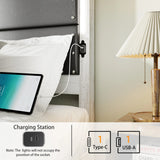 King Platform Bed With Upholstered Headboard Dark Gray - Furniture Home Direct