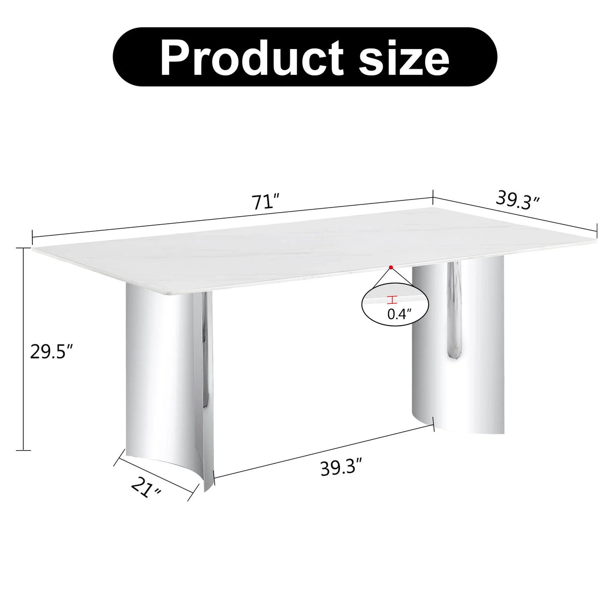 Modern Minimalist Dining Table With Imitation Marble Glass Desktop And Metal Legs - Furniture Home Direct
