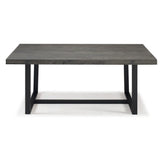 Modern Distressed Solid Wood And Metal Open Frame Dining Table - Furniture Home Direct