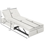 4 In 1 Sofa Bed, Multi Function Folding Ottoman Bed With Storage Pocket And USB Port For Small Room Apartment - Furniture Home Direct