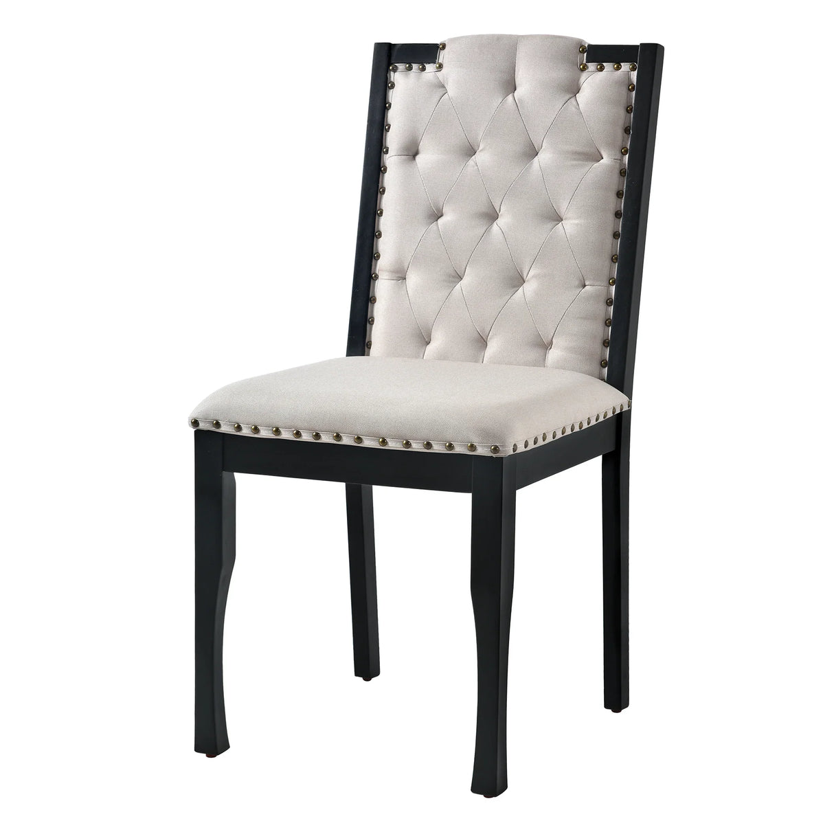 Dining Set With Tufted High Back Chairs And Bench Black - Furniture Home Direct