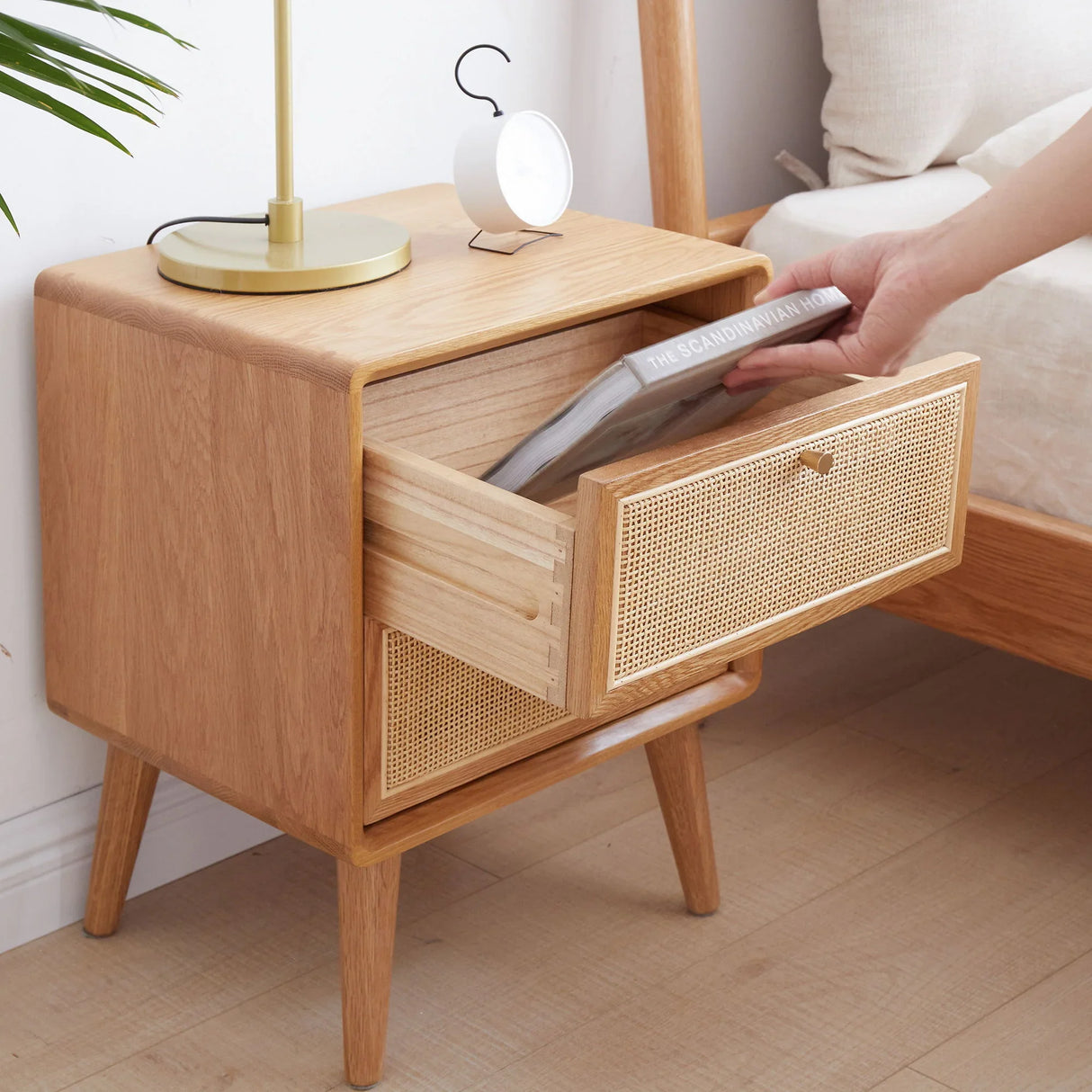 Bedside Cabinet, Modern Simple Nightstands European Beech - Furniture Home Direct