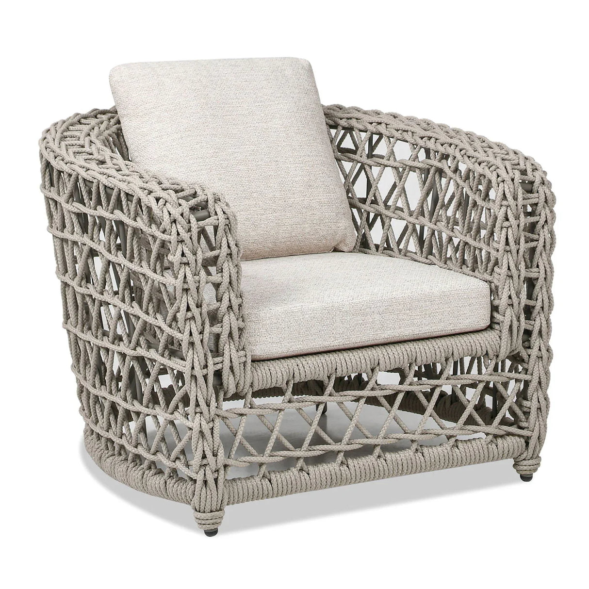 Everly - Frame Barrel Deep Seating Patio Arm Chair Axroma Olefin - Oat Beige - Furniture Home Direct