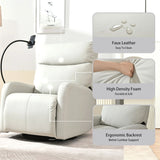 Rocking Recliner Chair, 360 Degree Swivel Nursery Rocking Chair, Glider Chair, Modern Small Rocking Swivel Recliner Chair For Bedroom, Living Room Chair Home Theater Seat, Phone Holder - Light Gray - Furniture Home Direct