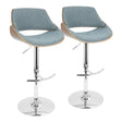 Fabrizzi - Mid Century Modern Adjustable Barstool With Swivel (Set of 2) - Furniture Home Direct