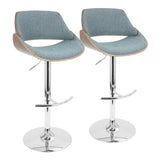 Fabrizzi - Mid Century Modern Adjustable Barstool With Swivel (Set of 2) - Furniture Home Direct