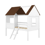 Low Loft Wooden House Bed With Two Side Windows - Furniture Home Direct