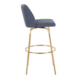 Toriano - Contemporary Fixed Height Barstool With Swivel With Round Footrest (Set of 2) - Furniture Home Direct