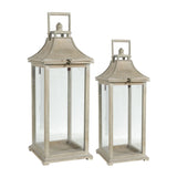 Candle Lantern Decorative, Hurricane Lantern Holder Decor For Indoor Outdoor, Home Garden Wedding - Ivory - Furniture Home Direct