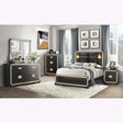 Full Bedroom Set Dresser Nightstand Mirror Glam Black Gold - Furniture Home Direct