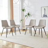 Dining Chairs Faux Leather Set Of 6 Modern Light Gray - Furniture Home Direct