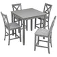 5 Piece Dining Table Set, Wooden Dining Square Table Set For 4 - Furniture Home Direct