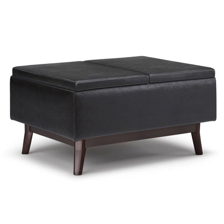 Owen - Tray Top Small Coffee Table Upholstered Storage Ottoman - Furniture Home Direct
