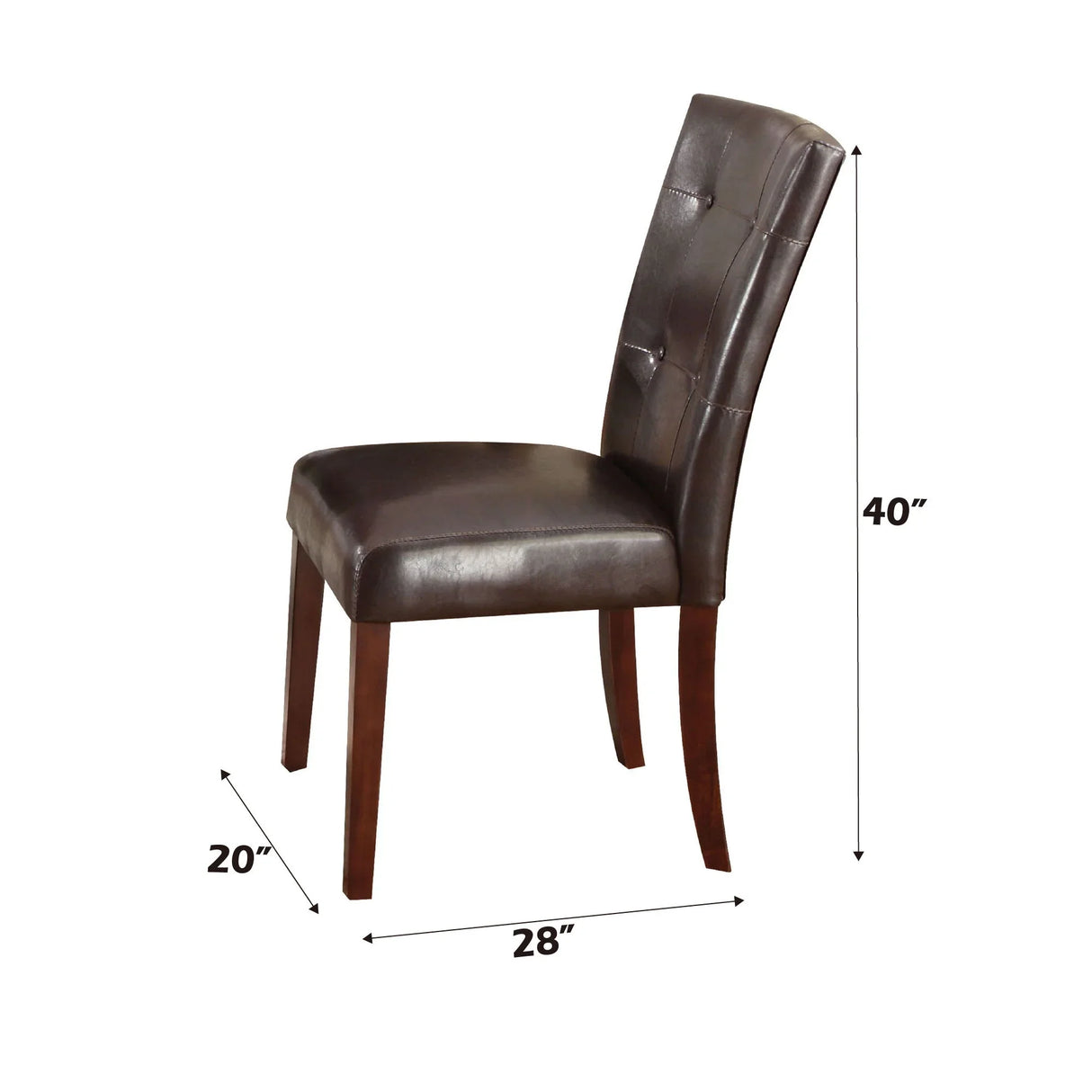 Britney - Synthetic Leather Side Chair (Set of 2) - Brown / Walnut - Furniture Home Direct