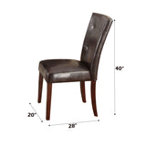 Britney - Synthetic Leather Side Chair (Set of 2) - Brown / Walnut - Furniture Home Direct