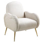 Modern Accent Chair With Metal Legs, Snowflake Fabric Armchair - Furniture Home Direct