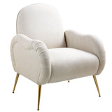 Modern Accent Chair With Metal Legs, Snowflake Fabric Armchair - Furniture Home Direct