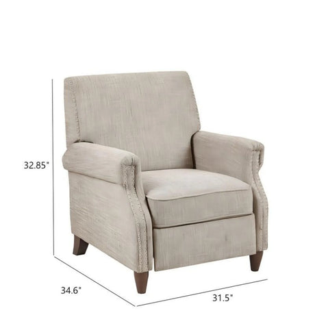 Julian - Push Back Recliner With Reclining Function - Sand - Furniture Home Direct