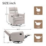 Modern Upholstered Rocker Nursery Chair Plush Seating Glider Swivel Recliner Chair - Furniture Home Direct