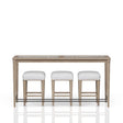 Glass Console Table With 3 Stools - Frosted - Furniture Home Direct