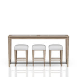 Glass Console Table With 3 Stools - Frosted - Furniture Home Direct