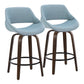 Fabrico - Mid Century Modern Fixed Height Counter Stool & Round Footrest (Set of 2) - Furniture Home Direct
