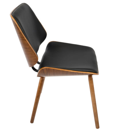 Lombardi - Mid-Century Modern Dining / Chair (Set of 2) - Walnut / Black - Furniture Home Direct