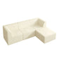 Modern Minimalist L Shape Modular Sectional Sofa, Sleeper Corduroy Couch - Furniture Home Direct