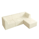 Modern Minimalist L Shape Modular Sectional Sofa, Sleeper Corduroy Couch - Furniture Home Direct