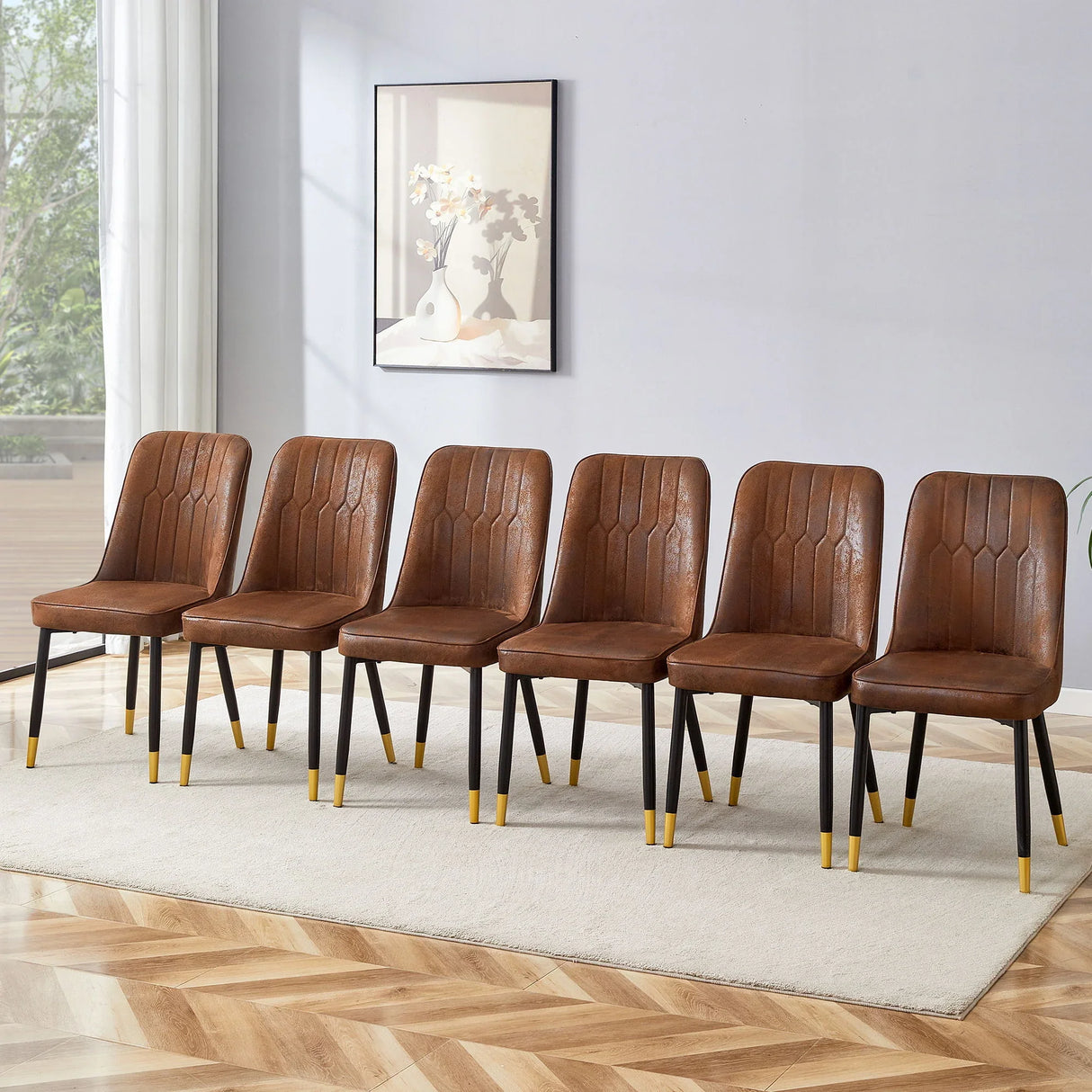Modern Dining Chairs With Sleek Backrest And Metal Legs - Furniture Home Direct