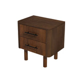 Logan - Mid-Century Modern Nightsd Bed Side Tables With 2 Drawers - Brown - Furniture Home Direct