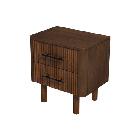 Logan - Mid-Century Modern Nightsd Bed Side Tables With 2 Drawers - Brown - Furniture Home Direct