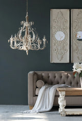 Large Wooden Wall Art Panels With Distressed Round Mirror Accents (Set of 2) - White - Furniture Home Direct