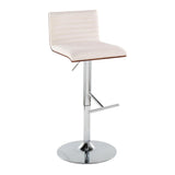 Mason - Contemporary Adjustable Barstool & Swivel With Straight T Footrest (Set of 2) - Furniture Home Direct
