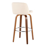 Toriano - Mid Century Modern Fixed Height, Barstool With Swivel With Round Footrest (Set of 2) - Furniture Home Direct