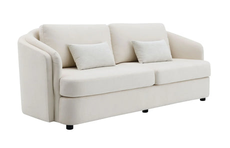 Mariko - Linen Sofa With 2 Toss Pillows - Beige - Furniture Home Direct