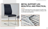 Dining Set Marble Table With Black Upholstered Chairs White - Furniture Home Direct
