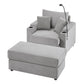 Modern Style Loveseat Sofa Sectional Sofa Couch With Storage Space, A Movable Ottoman, Two USB Ports, Two Cup Holders, A Phone Holder For Living Room - Furniture Home Direct