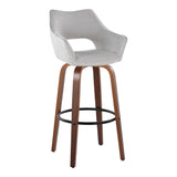 Mustang - Contemporary Fixed Height Barstool With Swivel & Round Footrest (Set of 2) - Furniture Home Direct