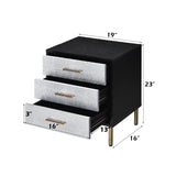 Myles - Nightstand - Black / Gold / Silver - Furniture Home Direct
